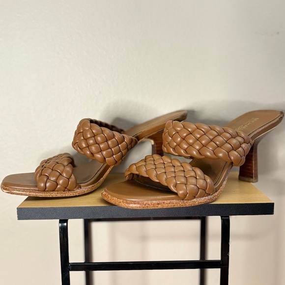 Michael Kors Cognac Brown Braided 3” Heeled Sandals - Picture 1 of 16